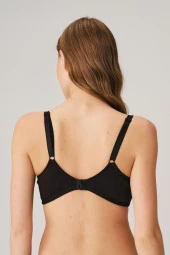 Kadın Pamuklu Balensiz Siyah Desteksiz Dolgusuz Toparlayıcı Küçültücü Sütyen - 2