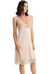 Kadın Ten Renk İpek Kumaş Jüpon - 1