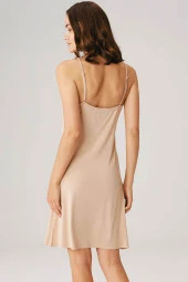 Kadın Ten Renk Vizkoz Kumaş Jüpon - 2