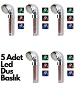 5 Adet Tasarruflu Boncuklu Ledli Duş Başlık-pil Veya Elektrik Gerekmez Kinetik Enerjili - 1