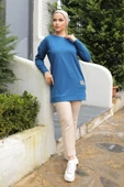 Yeni Stil Mavi Arma Detay Tunik 10020 - 3