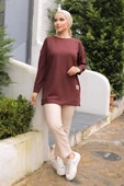 Yeni Stil Kahve Arma Detaylı Tunik 10020 - 3