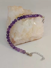 Ametist Taşı Küp Şekilli Faset Kesim 5mm Bileklik (45314) thumbnail 1