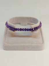 Ametist Taşı Küp Şekilli Faset Kesim 5mm Bileklik (45314) thumbnail 2