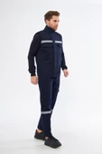 Orange Safety Yelek Pantolon 7/7 Gabardin %100 Pamuk Kapitoneli Reflektörlü Kışlık Lacivert - 6