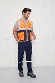 Orange Safety Mühendis Tipi İkaz Yeleği Turuncu-Lacivert thumbnail 2
