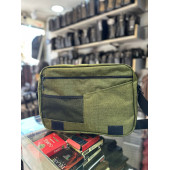 BAGSLAB Haki Keten Kumaş El Ve Omuz Çantası-1042 - 2