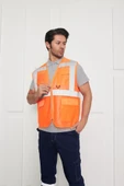 Orange Safety İkaz Yeleği Mühendis Tipi Reflektörlü thumbnail 7