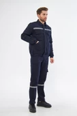 Orange Safety İş Takımı 7/7 Gabardin %100 Pamuk Kapitoneli Reflektörlü Kışlık Lacivert - 5