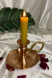 Bakır Şinanay Mumluk Kandil Bakır Renk thumbnail 5