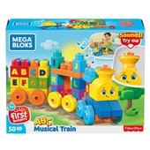 FWK22 Mega™ Bloks, Müzikli Alfabe Treni, 50 parça, +1 yaş - 2