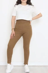 Büyük Beden Raporlu Tayt Kahve thumbnail 4