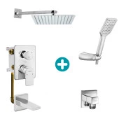 ECA Ankastre Gömme Banyo Bataryası Duş Seti  Tüm Parçalar Dahil 30x30 Başlık thumbnail 1