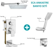 ECA Ankastre Gömme Banyo Bataryası Duş Seti  Tüm Parçalar Dahil 30x30 Başlık thumbnail 2