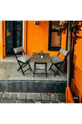 Modern Style Home Balkon Bahçe Mutfak 3'lü Bistro Set Katlanır 2 Sandalye 1 Masa - 3