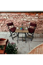 Modern Style Home Balkon Bahçe Mutfak 3'lü Bistro Set Katlanır 2 Sandalye 1 Masa - 6