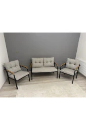 MODERN Güneş Balkon, Bahçe, Cafe - Metal Kanepe Koltuk Takımı - 2+1+1 - 1