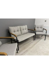 MODERN Güneş Balkon, Bahçe, Cafe - Metal Kanepe Koltuk Takımı - 2+1+1 - 3