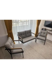 MODERN Güneş Balkon, Bahçe, Cafe - Metal Kanepe Koltuk Takımı - 2+1+1 - 2
