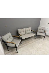 MODERN Güneş Balkon, Bahçe, Cafe - Metal Kanepe Koltuk Takımı - 2+1+1 - 2