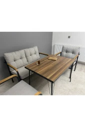 MODERN Balkon, Bahçe, Cafe - Metal Kanepe Koltuk Takımı - 2+1+1 + Masa - 3