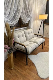 MODERN Uzungöl Balkon, Bahçe, Cafe - Metal Kanepe Koltuk Takımı – 2'li - 4