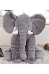 65 Cm Yumuşacık Uyku Arkadaşı Açık Gri Fil thumbnail 2