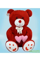 130 Cm Çift Kalp Tutan Peluş Ayı (%100) Yerli thumbnail 1