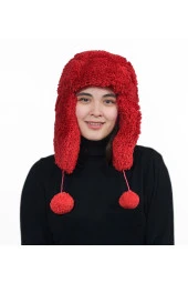 Kadın Kürklü Kulaklıklı Peluş Şapka,bere - 2