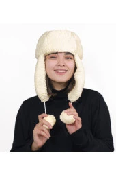 Kadın Kürklü Kulaklıklı Peluş Şapka,bere - 1