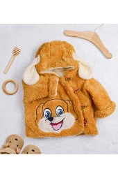 Sevimli Köpek Figürlü Peluş Bebek Ceketi - 1