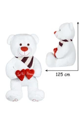 125 Cm Çift Kalp Tutan Iyi Ki Varsın Masum Ayıcık thumbnail 2