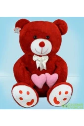 130 Cm Çift Kalp Tutan Peluş Ayı (%100) Yerli thumbnail 3