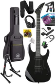 Maxword Grade-ST Black Rosewood Klavye HH Yüksek Kaliteli Elektro Gitar thumbnail 1