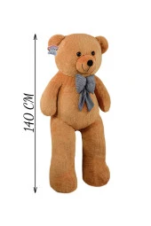 140 Cm Papyonlu Sevimli Peluş Ayı - Sevgiliye Özel Hediye - 3