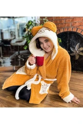 Kapşonlu Unisex Wellsoft Peluş Sabahlık,bornoz - 2