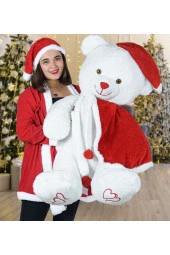 130 Cm Noel Baba Pelerinli Bobo Ayıcık Yeni Yıl ,yılbaşı Hediyesi thumbnail 2