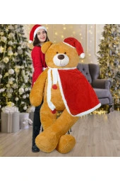 160 Cm Noel Baba Pelerinli Ayıcık Yeni Yıl, Yılbaşı Hediyesi - 1