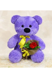 55 Cm Elinde Gül Tutan Ayıcık thumbnail 1