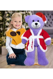 80 Cm Noel Baba Şapkalı Ayıcık Yeni Yıl , Yılbaşı Hediyesi - 1