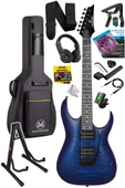 Maxword Grade-ST Blue Rosewood Klavye HH Yüksek Kaliteli Elektro Gitar thumbnail 1