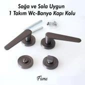 Kayı Füme Wc Banyo Kapı Kolu Daire Rozetli Kapı Kulpu Uyumlu Sağ Sol Uygun Kolları thumbnail 4
