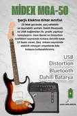 Midex RPH-30SB-50AMP Gül Klavye SSS 50W Amfili Elektro Gitar Seti thumbnail 2