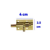 Küçük Mavzer Sürgü Sürgülü Dolap Sürgüsü Kilit 25x40 mm Kapı Pencere Emniyet Kilidi Metal Prinç Sarı - 3