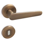 Kayı Antik Sarı Oda Kapı Kolu Daire Rozetli Sürgülü ve Çelik Kapı Kulpu Uyumlu Sağ Sol Uygun Kolları thumbnail 8