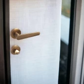 Kayı Antik Sarı Wc-Banyo Kapı Kolu Daire Rozetli Sürgülü Çelik Kapı Kulpu Gold Kolları thumbnail 7