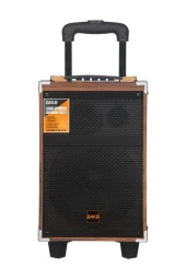 Torima B-Q12 Mikrofonlu Kumandalı Taşınabilir Tekerlekli Bluetooth Hoparlör Kahverengi thumbnail 1