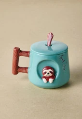 The Mia Tembel Hayvan Kapaklı ve Kaşıklı Kupa 370 ml - 3