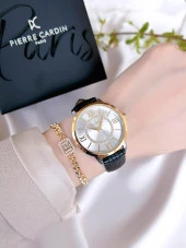 PİERRE CARDİN Deri Kordon Kadın Kol Saati 30 Mt Su Gecirmez+Bileklik PR.08.KD.2002F07 thumbnail 2