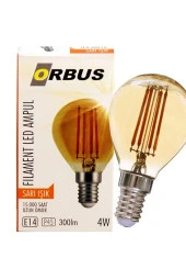 ORBUS Pa45 4w Filament Bulb Mini Top Amber E14 300lm Ampul - 2200k Sarı Işık - 3